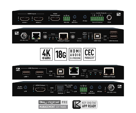 HDMI Extenders/HDBT PoH Wall Plate Switchers / Extender Transmitters/HDBT PoH Receivers/SMART 4K 18G Extenders Dutco LLC 4
