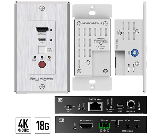 HDMI Extenders/HDBT PoH Wall Plate Switchers / Extender Transmitters/HDBT PoH Receivers/SMART 4K 18G Extenders