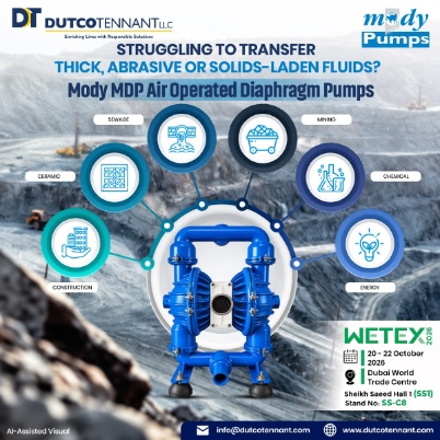 Air Operated Diaphragm Pump dutco tennant wetex exhibition dubai